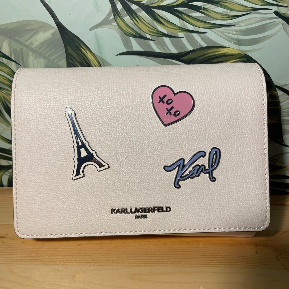Karl Lagerfeld I Love Paris crossbody Handbag White